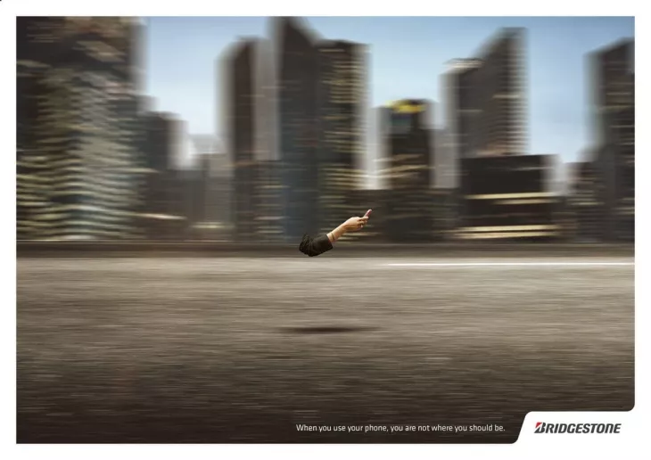 Bridgestone: When you use your phone, you are not where you should be.