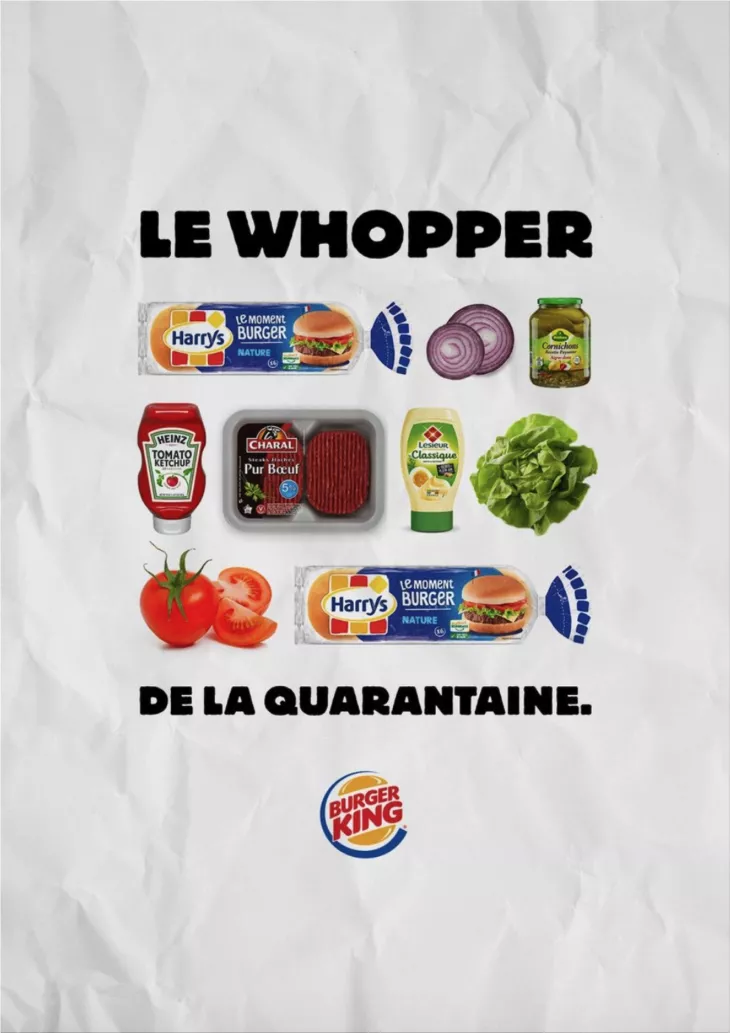 Burger King "Le Whopper de la Quarantaine" by Buzzman advertising