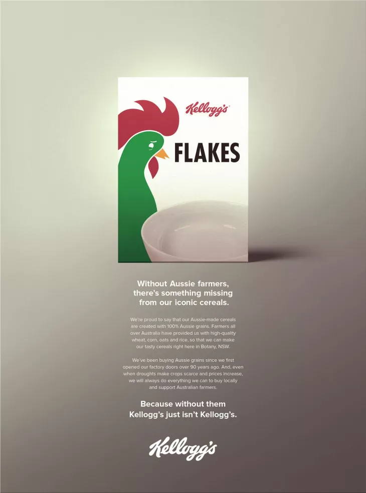 Kellogg's "Without Aussie farmers, there’s something missing from our iconic cereals"