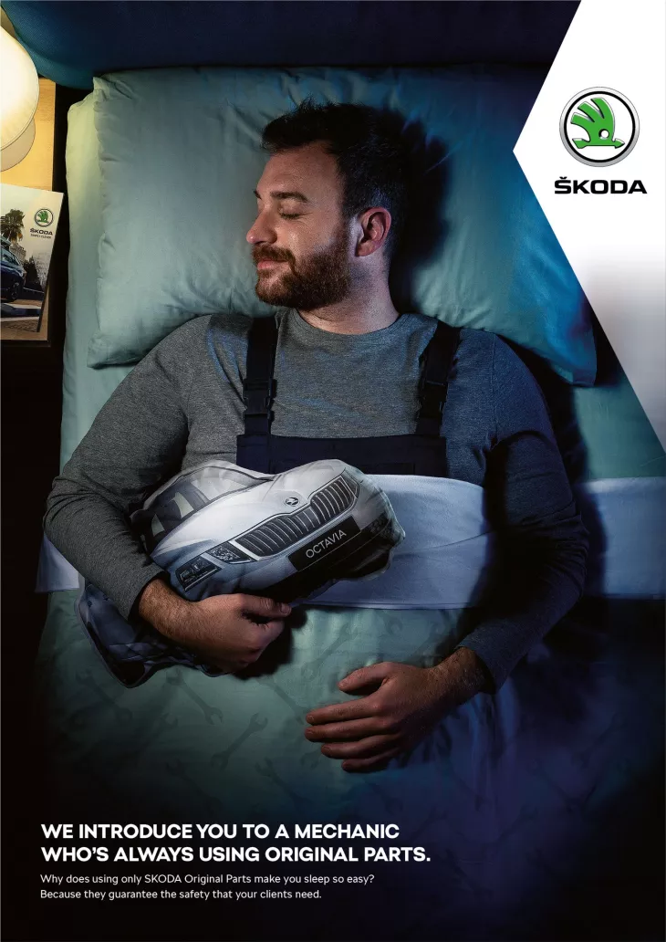 Skoda "Original Parts make you sleep so easy"