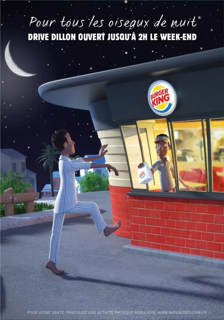 Burger King: "Pour tous les oiseaux denuit" by Corida