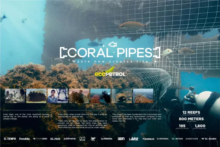 Ecopetrol "Coral Pipes - Waste now creates life"