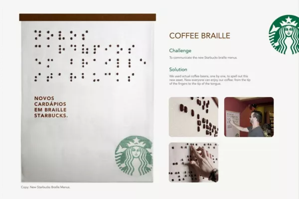 Starbucks Braille Menus